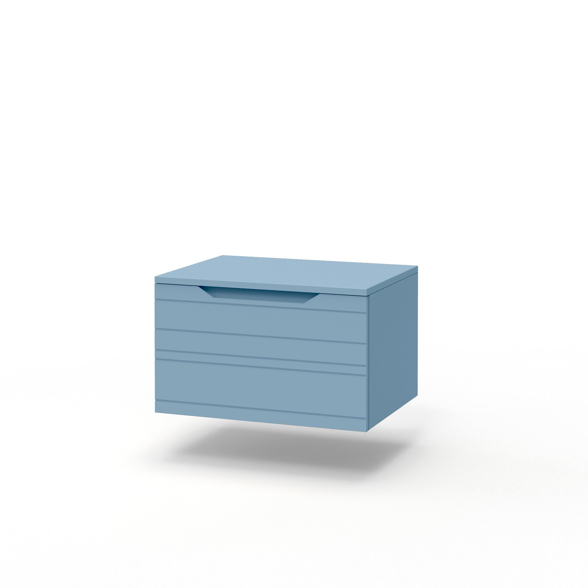 AQA DESIGN accessori casa base con top 1 cestone, frontale in MDF, finitura azzurro tiffany, top di copertura, nr1 cassetto con scorrimento e - Azzurro - 80x45x37 cm