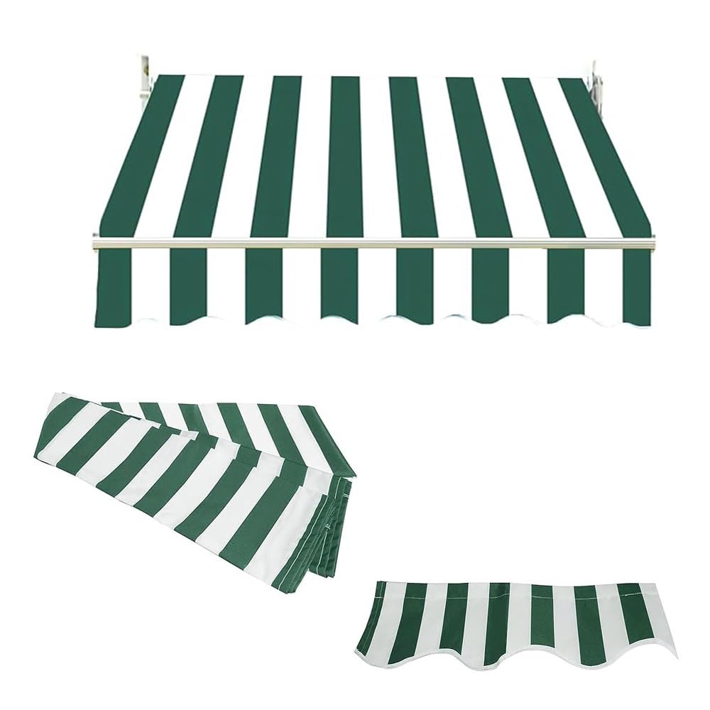Zapasowa tkanina markizy 3 x 2,4 m, 2,4 x 2,1 m, 3,7 x 3 m, wodoodporna, chowana osłona na patio, poliestrowa osłona przeciwsłoneczna, zielona, płócienna osłona górna, 2 x 1,5 m