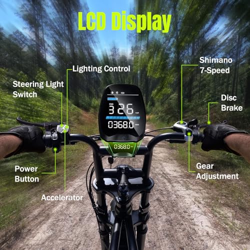TST Electric Bike for Adults 1500W Peak 20" Fat Tire All-Terrain E-Bike 60/130 Miles Electric Dirt Bike - 48V 15/30AH Battery Tested to UL 2849 Powered Electric Bicycle - Image 8