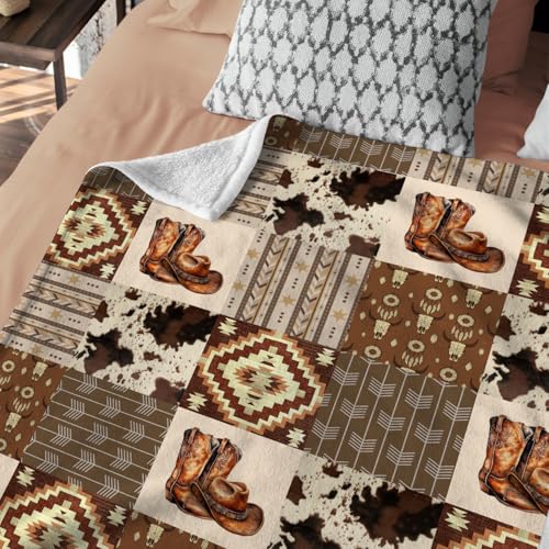 Image of Western Blanket, Western Decor for Nursery Room, Baby Blankets for Boys Girls, Cowboy Baby Blankets, Western Baby Stuff, Soft Warm Lightweight Nursery Bed Blanket for Newborn Toddlers (05, 30x40 in)