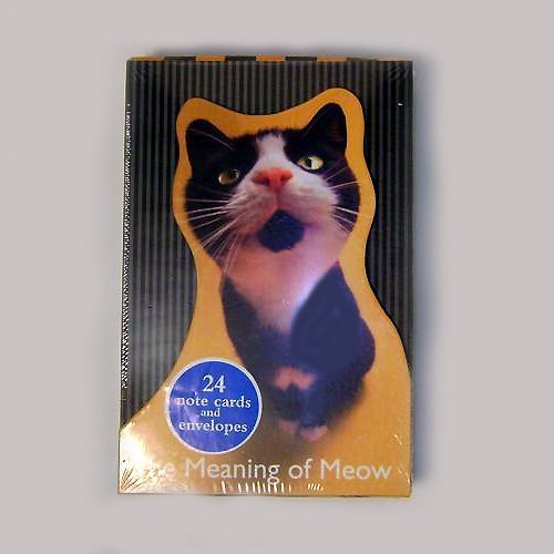 Image of The Meaning of Meow Humorous Notecards - 24 Notecards & Envelopes