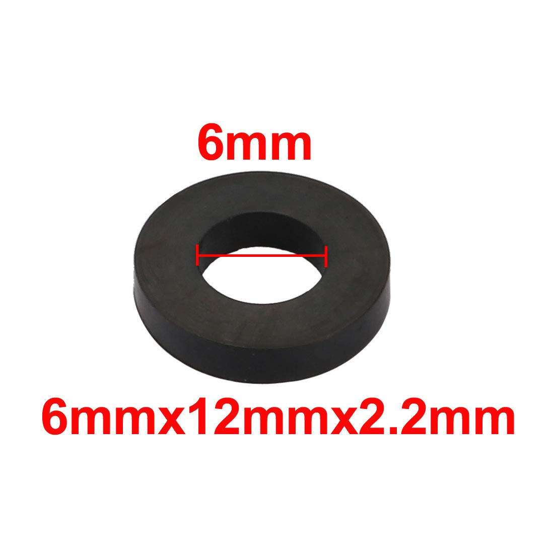 uxcell sourcingmap Nitrile Rubber Flat Washers 12mm OD 6mm ID 2.2mm Thickness for Faucet Pipe Water Hose, Pack of 30 - Image 2 thumbnail