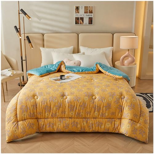 Edredón de plumón y soja ZTGL reversible de terciopelo para cama invierno 180x220 cm 3