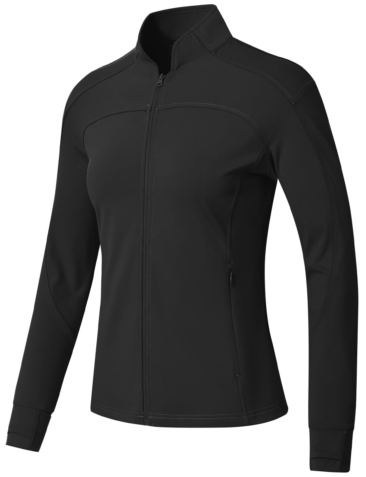 BGOWATU Women's Workout Jacket Lightweight Zip up Running Athletic Jackets with Thumb Holes — view 15