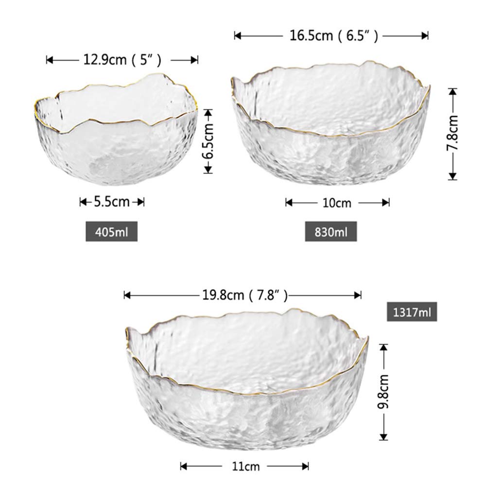 Salatschüssel, Abendessenschüsseln, Ramenschüsseln, Glas-Rührschüssel-Set, 3 Stück Allzweck-Salat-Servierschalen, für Suppe, Popcorn, Snack, Obst, Nudeln, Haferflocken, Frühstück