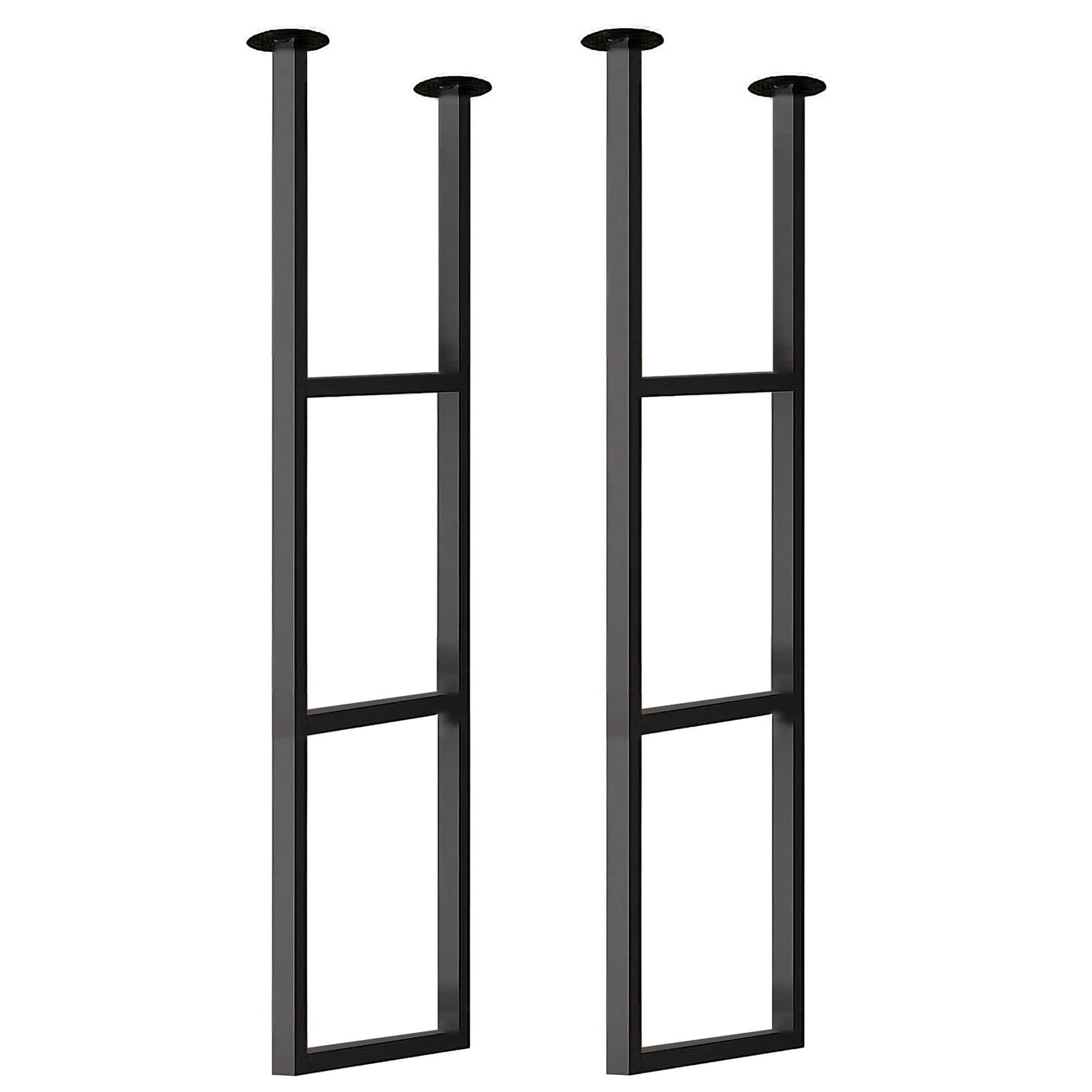 Support d'étagère flottante robuste fixation plafond métal noir x2