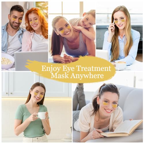 LOPHE Parches Ojos Bolsas y Ojeras, 60pcs Mascara para Los Ojos, Parches Ojos de Gel Ojeras y Bolsas Cuidado Piel Hidratante Calmante Las Arrugas Hinchazón, Dorado Color - imagen 7