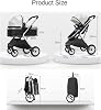 Double Infant Stroller,Twin Baby Pram Stroller,Toddler Stroller for Twins Side by Side,Foldable Double Seat Tandem Stroller High Landscape Foldable Pushchair(Color:White)