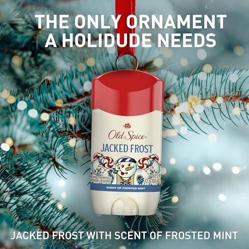 Image of Old Spice Dry Feel Antiperspirant & Deodorant for Men, Holidudes Limited Edition, 24 /7 Sweat Protection, Stocking Stuffer, Jacked Frost Frosted Mint Scent, 2.6 oz