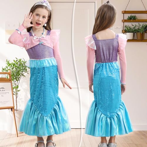 Disfraz de sirena para niña 3-4 años miniatura 3