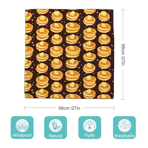 Pancakes Pattern Colorful Bandana Kerchief for Women Lightweight Soft Square Scarf Headwear2