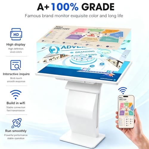 Image of 43 inch Touch Screen Kiosk, Windows11 System(8+128g) | K-Style Stand Inquiry Machine, Human-Machine Interaction Smoothly for Mall Navigation /Self-Ordering /Advertising /Retail Store