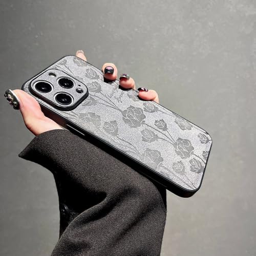 Coque iPhone 12 luxe rose cuir marron antichoc motif coloré