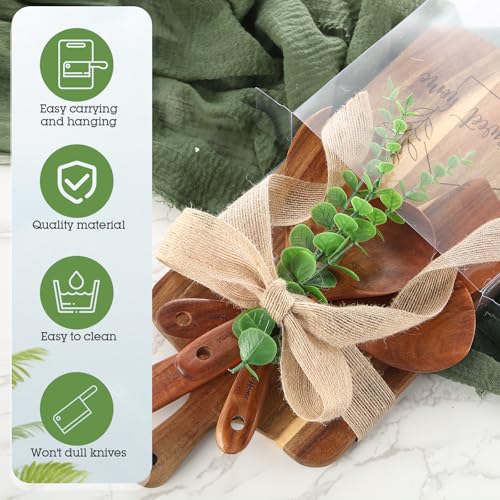 Set de 10 tablas de cortar de madera de acacia miniatura 3