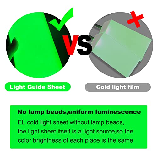 Image of El Panel Backlight 8.2 x 5.9 Inches Electroluminescent Sheet Light DIY Cuttable Backlight Paper Lamplamp Sheet Neon for Cosplay Party Decoration Luminous Piece(Green)