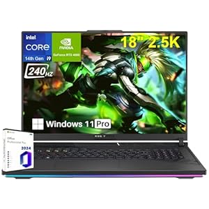 ASUS ROG Strix G18 Gaming Laptop, ROG Nebula 18″ 2.5K 240Hz QHD, Intel 24-Core i9 14900HX, 64 GB DDR5, 2 TB SSD, Per-Key RGB Backlit KB, GeForce RTX 4060, Wi-Fi6E, Win 11 Pro, Lifetime Office 2024