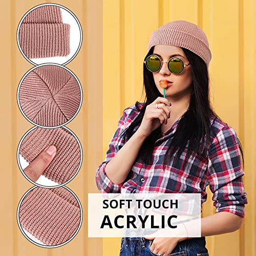 image for SATINIOR Trawler Beanie Watch Hat Roll-up Edge Skullcap Fisherman Bean