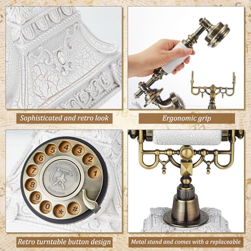 Kanayu Audio Guest Book Wedding Phone Vintage Audio Guest Book for Record Customized Audio Message Birthday Party Confession Message Voicemail Special Event, Personal and Convenient (White)