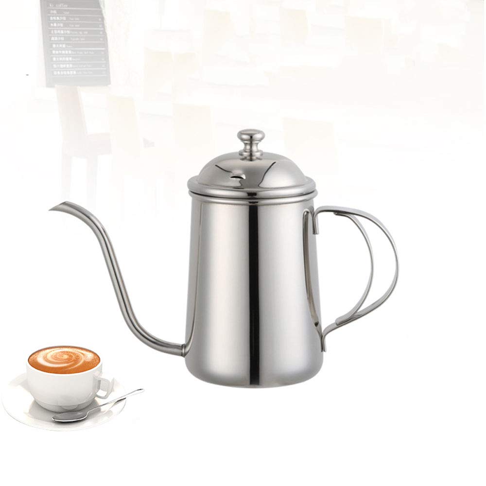 REMIGHTELY BRIGHT Long Narrow Coffee Pot Stainless Steel Poured Into Drip Coffee Pot Goose Neck Teapot (650ml/22 Oz)