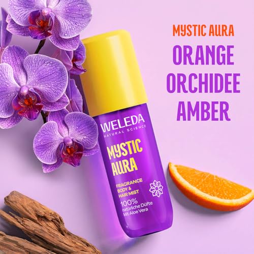 WELEDA Fragrance Body & Hair Mist Mystic Aura - Natural Cosmetics Body Spray/Body Spray with Orange, Orchid, Patchouli & Amber Fragrance Refreshes Skin & Hair (Vegan, 95 ml)