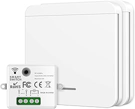 Wireless Switch, 433Mhz 220V Wireless On-Off Switch, Remote Control Lighting Radio Switch Range 30 m, for Lamps up to 1500 W
