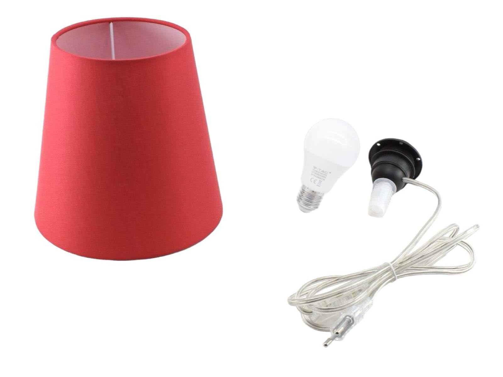 R&R SHOP – Portalampada E27 con Interruttore e spina EU (4M, Bianco