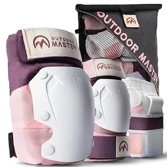 OutdoorMaster Skateboard Knee, Elbow, and Wrist Guard Set for Adults and Youth