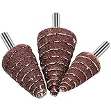 Niceminiwall Schleifpapier, konischer Kegel-Schleifkopf, Körnung 80, 6 mm Schaft, für Holz, Kunststoff, Metall, Polieren, mit 5 Stück, Set in den Größen 15 mm, 20 mm, 25 mm, 30 mm (20 mm)