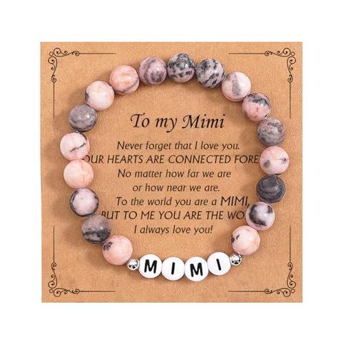 Lamyba Gigi/Mimi/Nana/Mama Gifts, Unique Nana Bracelet for Grandma/Special Mama Bracelet for Mom, Perfect Presents for Women for Christmas, Thanksgiving Day, Mother's Day, Natural Stone Chakra Bracelet