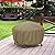SunPatio Fire Pit Cover 32 Inch, Heavy Duty Waterproof Firepit Table Cover Round, Outdoor Fire Pit Bowl Cover Small, All Weather Protection Patio Ottoman Cover with Drawstring, Taupe