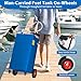 Fuel Caddy Tank 35-Gallon with Manual Transfer Pump, Heavy-Duty Mobile Gas & Diesel Storage Tank for Cars, Lawn Mowers, Boats, ATVs, and Farming Equipment. Effortless Refueling on 4 Large Wheels