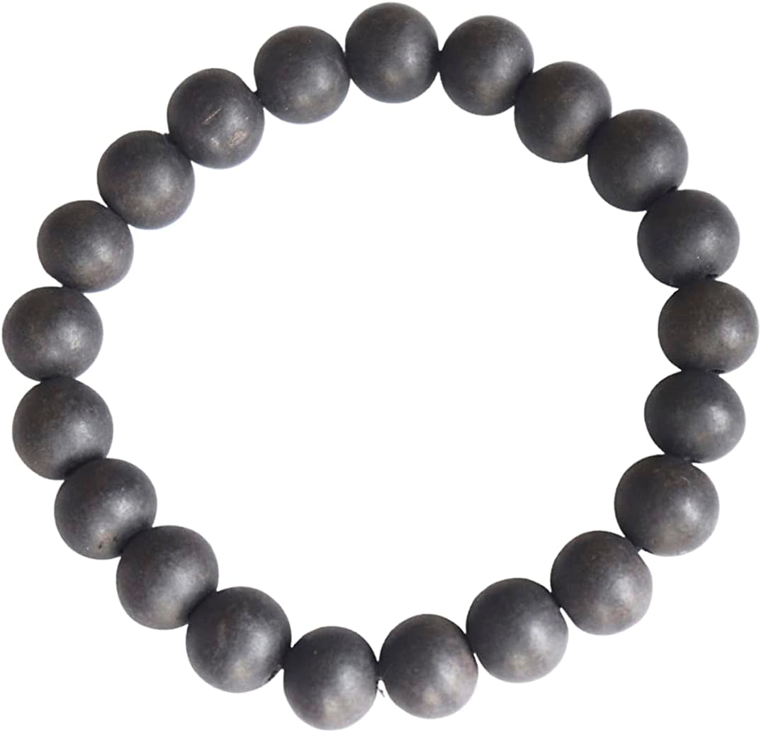 Top TrendsNatural Unpolished Orignal Black Ebony Wood Bracelet/Karungali Kattai Beads Bracelet Men Women [ size 10 mm ]