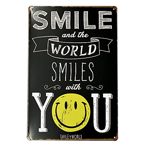 【USA アメリカン デザイン】SMILE サインボード 看板 店舗 レストラン カフェ 車庫 バイク ガレージ おしゃれ ビンテージ インテリア ; AVSB-448