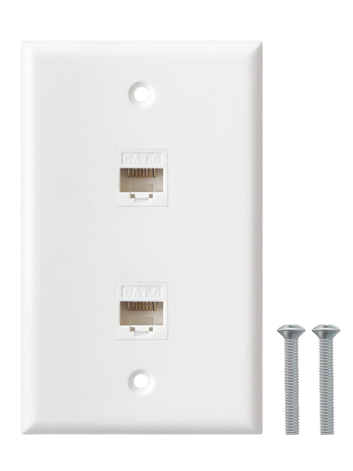 Płyta ścienna Ethernet, 2 porty Cat6 Keystone żeńska do żeńskiej płyta ścienna - biała