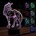 3D Lamp Unicorn Night Light Touch Table Desk Lamp 7 Color Change,Optical Illusion lamp Led USB Charging Battery Operated Light as Christmas Gifts Decor Light for Desk Table Home Office
