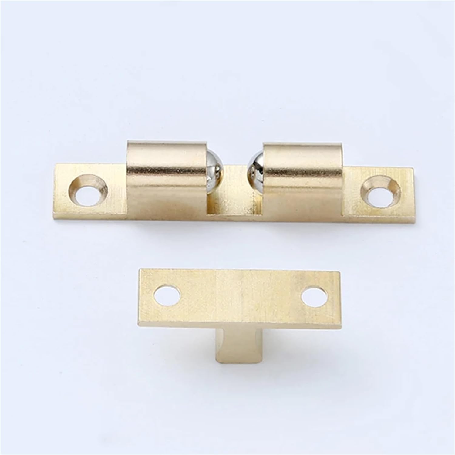 Cabinet Door Catch Solid Brass Adjustable Spring Ball Latch Furniture Closer with Free Screws 40mm/50mm/60mm/70mm(50mm Brass)