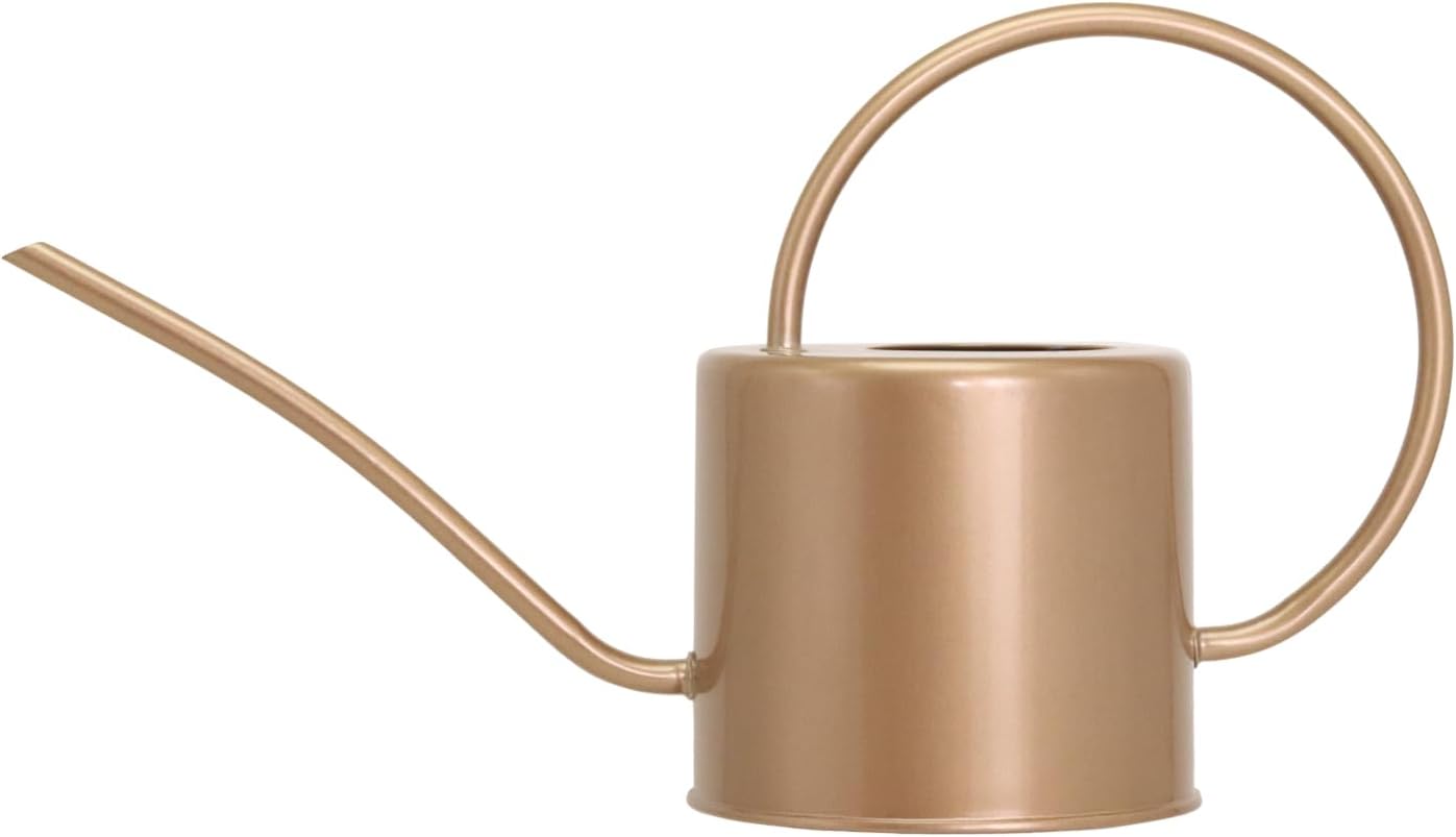 Indoor Watering Can for Houseplants- Long Spout Metal Watering Can for Indoor Plants,Succulents or Outdoor Garden Flower, 1.7L / 40 oz Gold