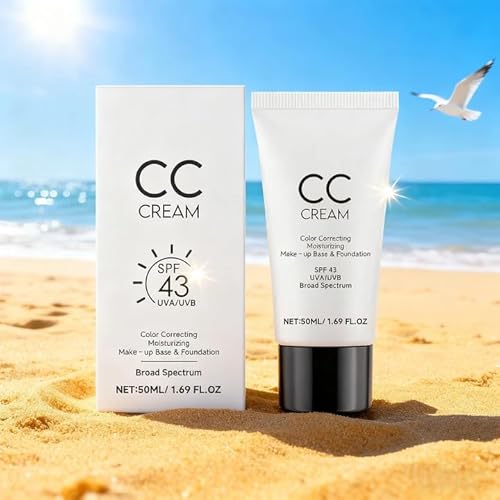 Mosetay CC Cream for Older Women, CC Cream Skin Tone Adjusting for Mature Skin, Anti-Aging Sunscreen Foundatio with Moisturizer, Full Coverage, Lightweight