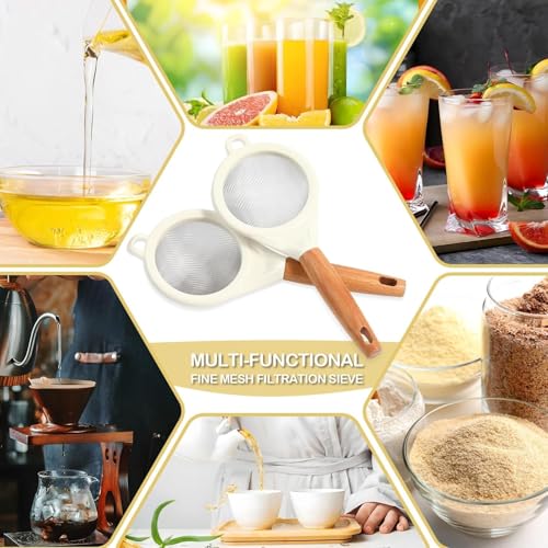 Image of PERMAFROST Stainless Steel Fine Mesh Strainer - 4.1 inch Small Channi for Tea, Juice, Cocktail, Powdered Sugar, Flour Sifting, with Easy-Grip Handle - Premium Chhanni for Kitchen Use