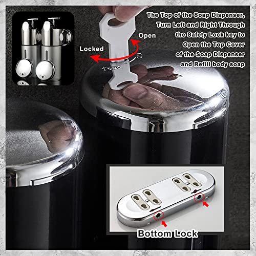 Cnqlis Wall Mounted Soap Dispenser,Bathroom Shower Gel Shampoo Container Pump Dispenser Holds Shampoo, Soap, Conditioner, Shower Gel, For Bathroom Kitchen Hotel (2 Chamber) #TOP4