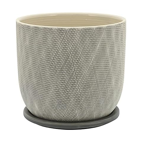 Sagebrook Home 8" MESH PLANTER W/ SAUCER, GRAY Cover