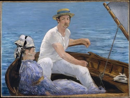 Pintura murales lienzo vintage Navegación de Manet, cuadro artístico de 60x90cm