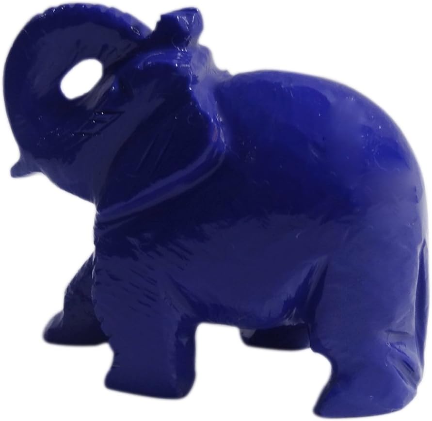 KANHA HANDICRAFT's Handicrafts Showpieces Blue China Firoza Batti Figurine Elephant 5 cm