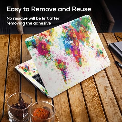 Image of Galaxsia World map D9 Full Body Vinyl Laptop Skin /Sticker /Cover Upto 15.6 Inches Laptops Laminated-Removable-HD Quality Compatible for Hp-Dell-Sony-Lenovo-Asus etc.(15x10 Inches)