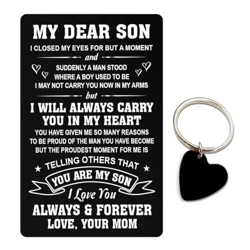 Hyturtle Son Wallet Card - Unique Birthday Gifts for Son - Engraved Wallet Card for Valentines Day, Christmas, Fathers Day