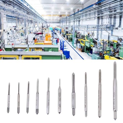 10 Stück Metrischer Gewindebohrer Set Mini Maschinen Gewindebohrer M1/M1.2/M1.4/M1.6/M1.7/M1.8/M2/M2.5/M3/M3.5 Handgewindebohrer für Uhren