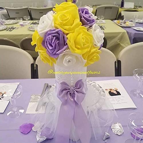 Lightingsky 3 X 1.6 X 3 Inches 100Pcs Diy Real Touch 3D Artificial Foam Rose Head Without Stem For Wedding Party Home Decoration (100Pcs, Purple) #TOP5