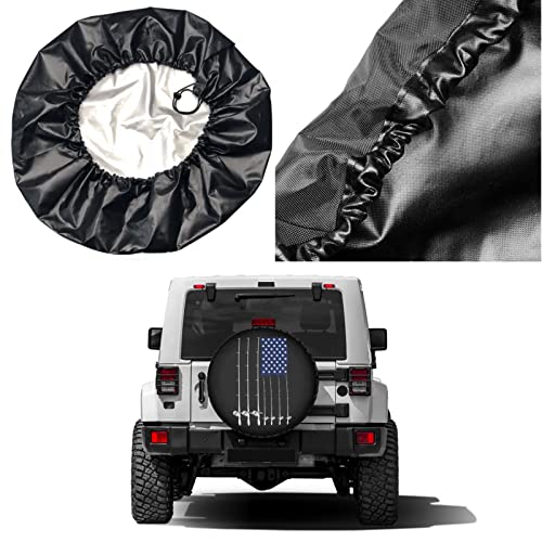 Image of Fishing American Flag Spare Tire Cover Dust-Proof Wheel Tire Cover Fit Trailer, RV, SUV and Many Vehicle 17 Inch