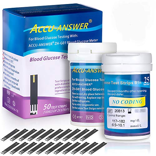 Accu Answer Blood Glucose Test Strips - Blood Sugar Testing for Diabetes Control