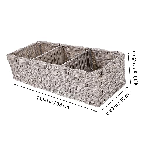 Panier de rangement en jonc de mer pour éliminer le désordre avec 3 compartiments - 6